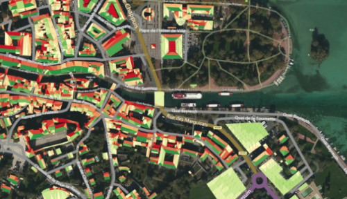 03. Cadastre solaire + Cadastre vert (toitures végétalisées) sur le périmètre de la Ville